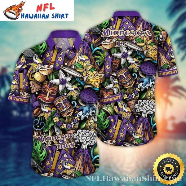 Mystic Tiki And Tropical Vibes Minnesota Vikings Hawaiian Shirt