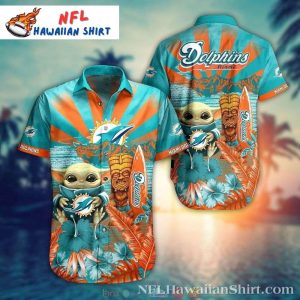 NFL Baby Yoda Tropical Miami Dolphins Hawaiian Shirt