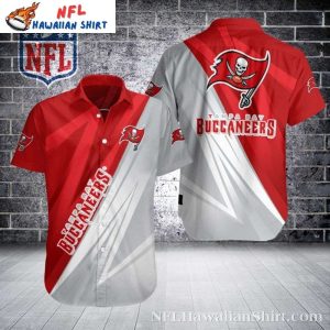 NFL Buccaneers Red To Grey Victory Fade Hawaiian Shirt