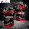 NFL Buccaneers Red To Grey Victory Fade Hawaiian Shirt