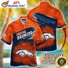 Navy Elegance Denver Broncos Hawaiian Shirt – Geometric Orange Accent