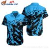 NFL Hawaiian Carolina Panthers Shirt In Bright Blue Splash