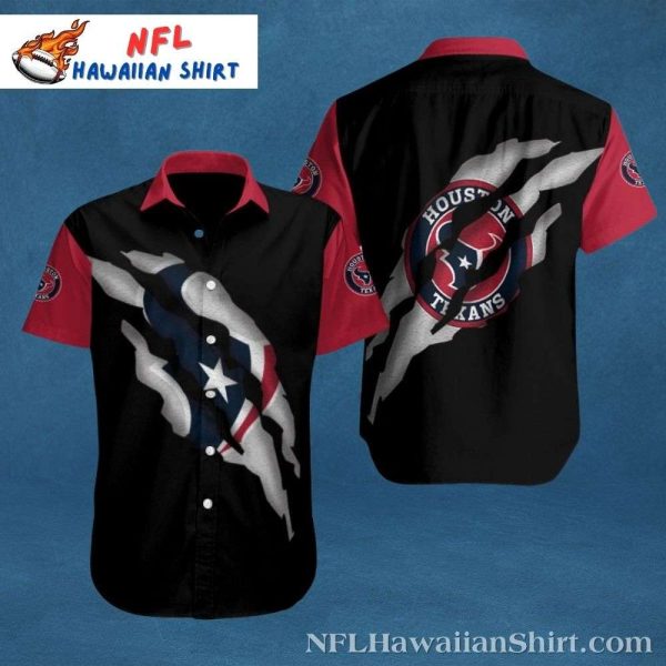 NFL Houston Texans Logo Print Hawaiian Shirt