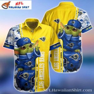 NFL Los Angeles Rams Hawaiian Shirt – Baby Yoda’s Galactic Touch