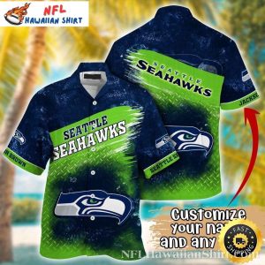 NFL Metal Pattern Seattle Seahawks Personalized Hawaiian Shirt