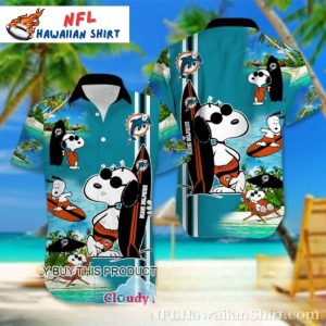 NFL Snoopy Surfing Graphic Miami Dolphins Hawaiian Shirt