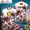 Washington Commanders Palm And Hibiscus Tropical Hawaiian Shirt