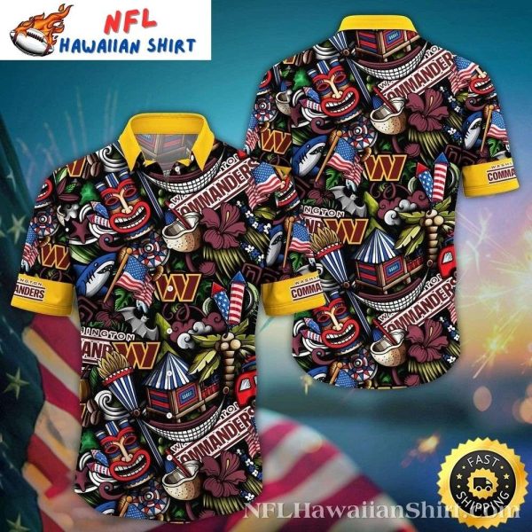 NFL Washington Commanders Tiki Party Vibrant Tropical Hawaiian Shirt