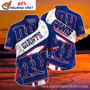 NY Giants Big Game Bold Stripe Tropical Hawaiian Shirt