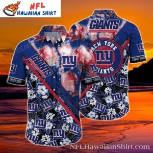 NY Giants Ferocious Shark Attack Aloha Shirt