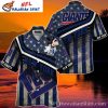 New York Giants Floral Burst And Stripes Aloha Shirt