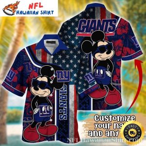 NY Giants Patriotic Pride Mickey Character Hawaiian Shirt