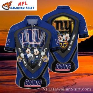 NY Giants Triple Mickey Victory Formation Hawaiian Shirt