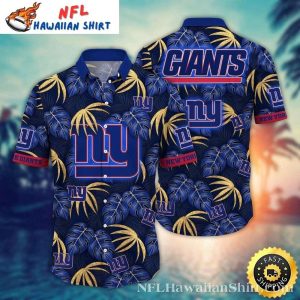 NY Giants Tropical Palms Hawaiian Shirt – New York Night Fronds Aloha Style