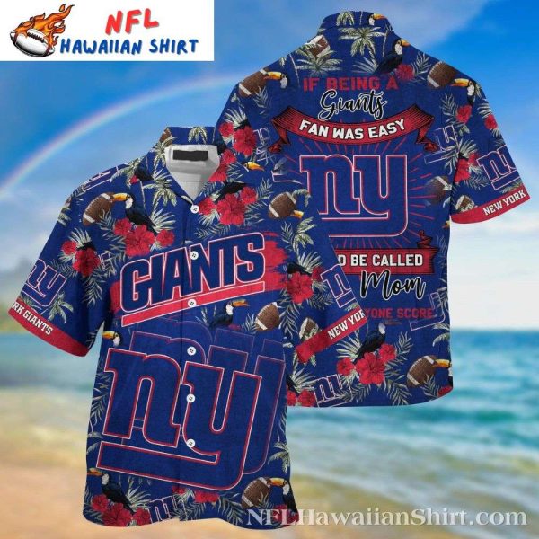 NY Giants Ultimate Fan ‘Mom’ Floral Hawaiian Shirt