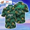 NY Jets Floral Fantasy Aloha Shirt – Unique Gift For Him