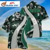 NY Jets Logo Print Hawaiian Shirt – Pirate Skull Adventure Edition