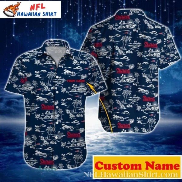 Nautical Dreamscape Personalized New England Patriots Sloha Shirt