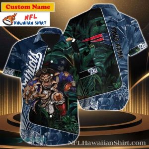 Navy Jungle Rush – Personalized New England Patriots Wild Hawaiian Shirt