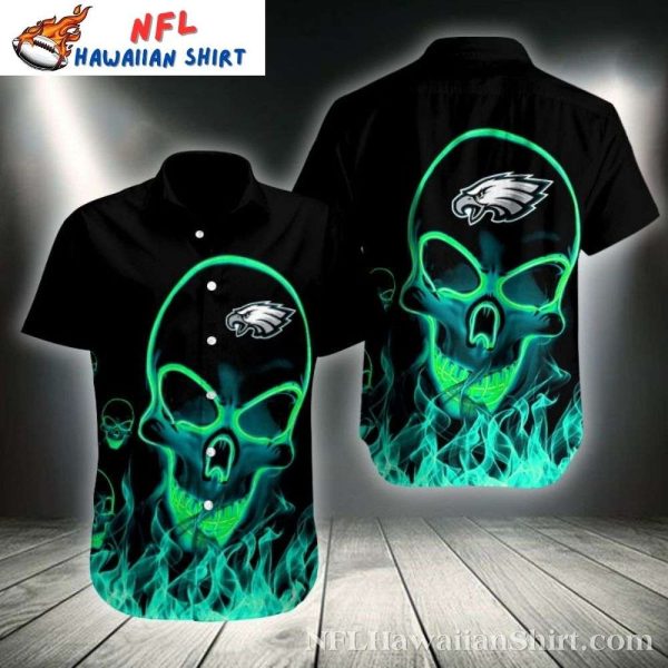 Neon Skull Flight Philadelphia Eagles Tropical Shirt – Electric Green Inferno