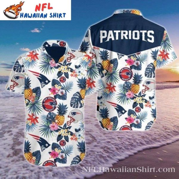 New England Patriots Americana Hibiscus Hawaiian Shirt