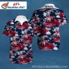 New England Patriots Skull Floral Hawaiian Shirt – Bold Red, White And Blue Imagery