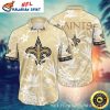 New Orleans Saints Floral Shadow Tropical Hawaiian Shirt In Monochrome Tones