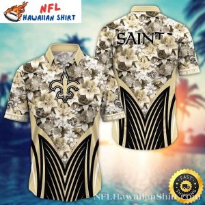 New Orleans Saints Fleur-de-Vogue Hawaiian Shirt – Floral Fanfare Edition