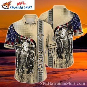 New Orleans Saints Hawaiian Shirt – Horror Icon Jason Voorhees Graphics