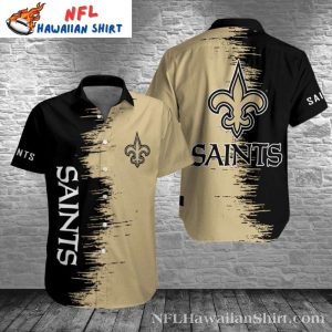 New Orleans Saints Hawaiian Shirt With Bold Black And Gold Design