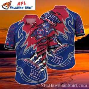 New York Giants Blazing Tribal Flame Hawaiian Shirt