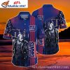 NY Giants Metal Pattern Customizable Tropical Hawaiian Shirt