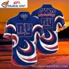 NY Giants Palm Shadow Striped Aloha Shirt
