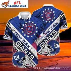New York Giants Star-Spangled Helmet Glory Tropical Shirt