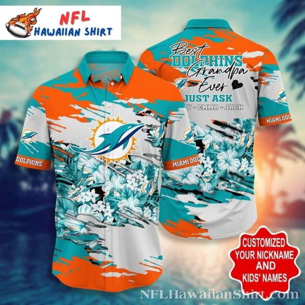 Best Dolphins Grandpa Ever – Men’s Miami Dolphins Hawaiian Shirt