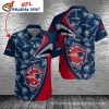 Patriotic Bloom Blue New England Patriots Hawaiian Shirt – Floral Fanatic Game Day Wear