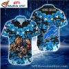 Gridiron Glory Blue Detroit Lions Tropical Hawaiian Shirt