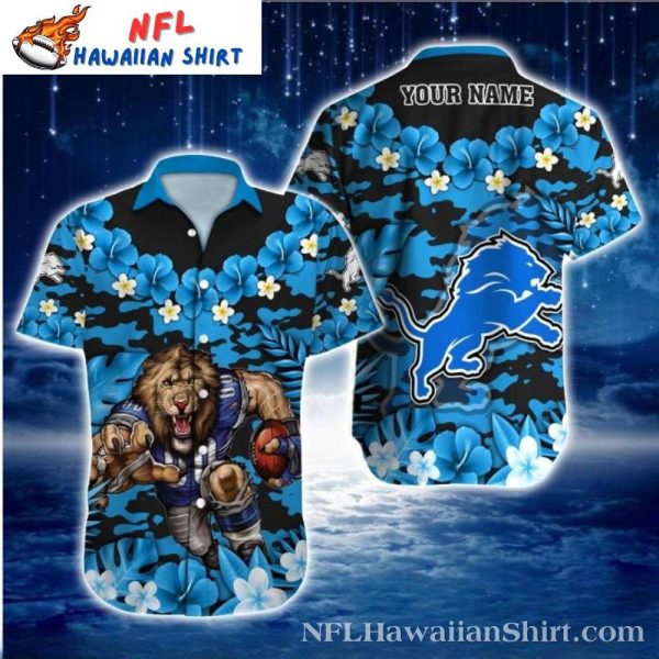 Night Bloom Lions Custom Name Tropical Hawaiian Shirt
