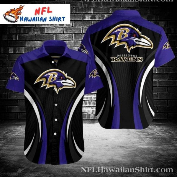 Night Game Hex – Baltimore Ravens Hawaiian Shirt With Mesh Design