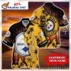 Gridiron Glory White And Gold Stripe Steelers Custom Hawaiian Shirt