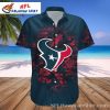 Monochrome Floral Elegance Houston Texans Hawaiian Shirt – Night Bloom Edition