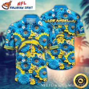 Oceanic Blue Floral Chargers Hawaiian Shirt