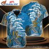 Palm Silhouette And Helmet Detroit Lions Custom Name Hawaiian Shirt