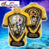 Palm Beach Playbook – Pittsburgh Steelers Tropical Palm Hawaiian Shirt