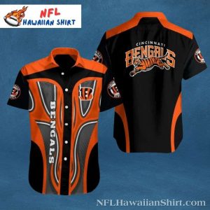 Orange And Black Cincinnati Bengals Performance Hawaiian Shirt