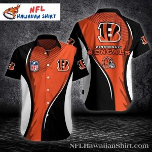 Orange Flame Cincinnati Bengals Hawaiian Shirt – Vibrant Bengals Aloha Button-Up