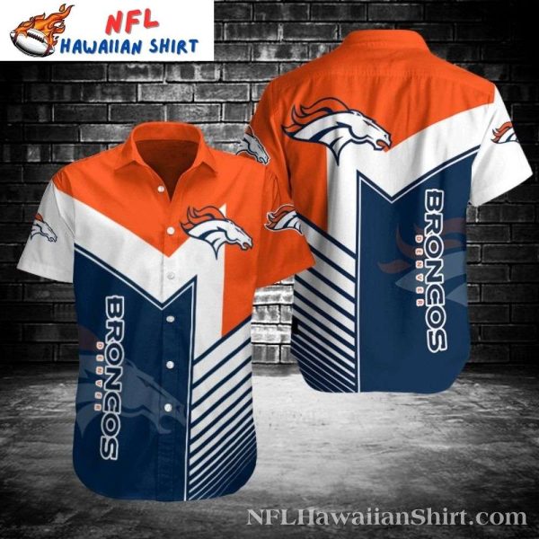 Orange Horizon Denver Broncos Vertical Stripe Hawaiian Shirt