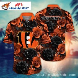 Orange Petal Splash Cincinnati Bengals Hawaiian Shirt