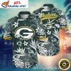 Packers Striped Floral Accent Men’s Hawaiian Shirt