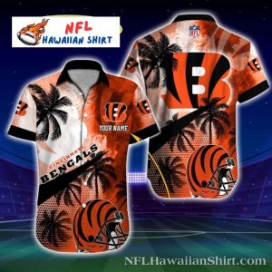 Palm Shadows And Helmet Cincinnati Bengals Hawaiian Shirt